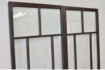 古民具　骨董　味のあるガラス戸2枚セット