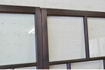 古民具　骨董　味のあるガラス戸2枚セット
