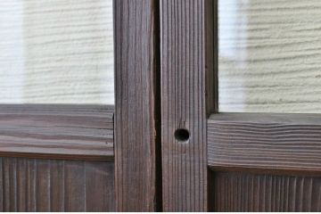 古民具　骨董　味のあるガラス戸2枚セット