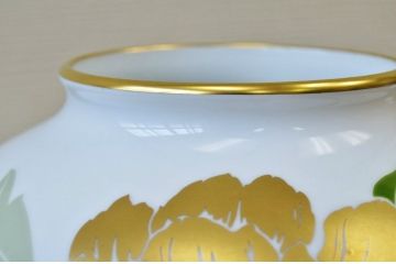 中古!大倉陶園花瓶2点セット(ブルーローズ)