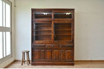 ◇中古　北海道民芸家具収納棚(食器棚)