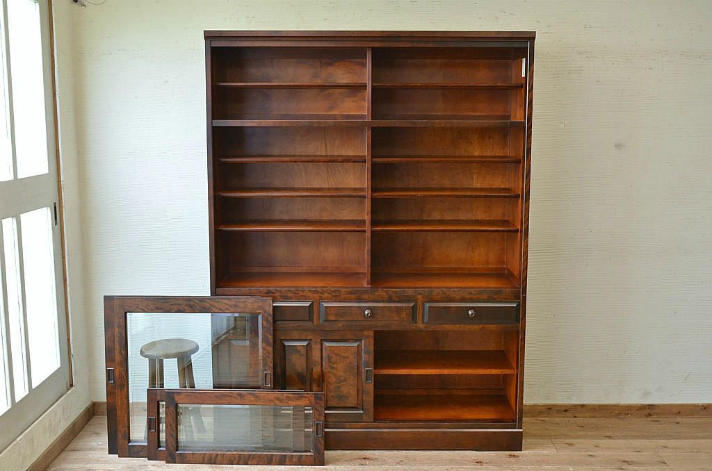 ◇中古　北海道民芸家具収納棚(食器棚)