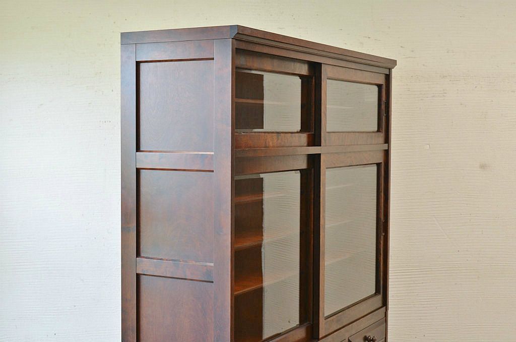 ◇中古　北海道民芸家具収納棚(食器棚)