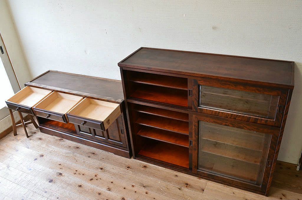 ◇中古　北海道民芸家具収納棚(食器棚)