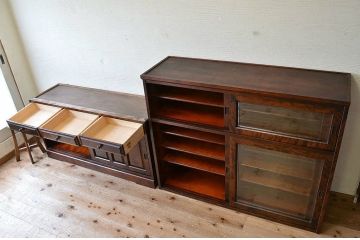 ◇中古　北海道民芸家具収納棚(食器棚)