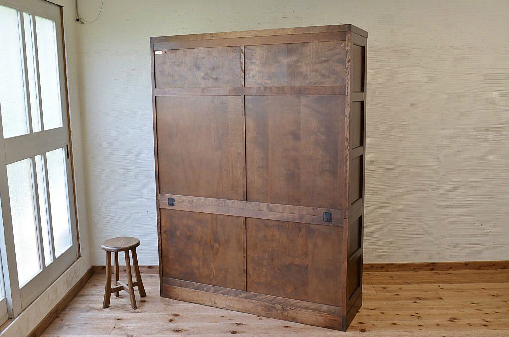 ◇中古　北海道民芸家具収納棚(食器棚)