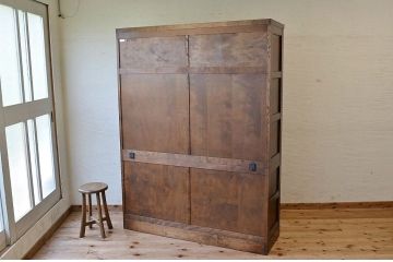 ◇中古　北海道民芸家具収納棚(食器棚)