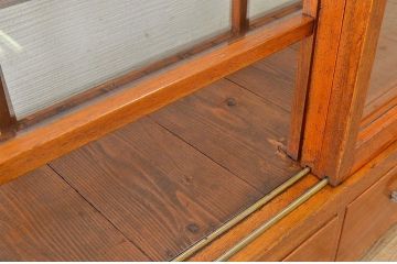アンティーク家具　引き出し付きアンティークガラスケース(ショーケース)