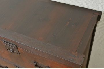 アンティーク家具　古民具　骨董　前面欅!味のある大帳場箪笥(水屋箪笥)