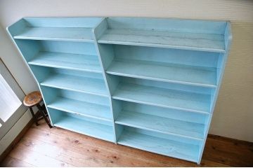 古い図書館の大きなペイント5段本棚2　