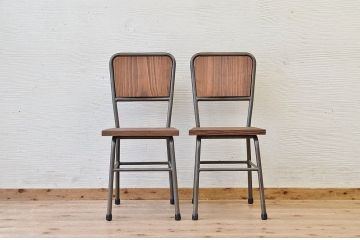 アンティーク家具　古い鉄脚のシンプルな椅子(イス)3
