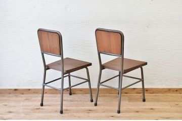 アンティーク家具　古い鉄脚のシンプルな椅子(イス)4