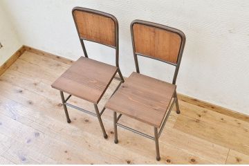 アンティーク家具　古い鉄脚のシンプルな椅子(イス)6