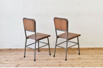 アンティーク家具　古い鉄脚のシンプルな椅子(イス)6