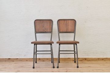 アンティーク家具　古い鉄脚のシンプルな椅子(イス)8