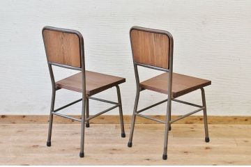 アンティーク家具　古い鉄脚のシンプルな椅子(イス)8