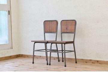 アンティーク家具　古い鉄脚のシンプルな椅子(イス)9