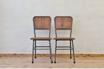 アンティーク家具　古い鉄脚のシンプルな椅子(イス)9