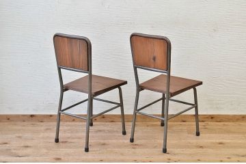 アンティーク家具　古い鉄脚のシンプルな椅子(イス)9