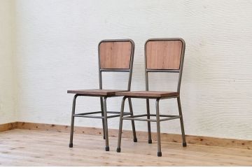 アンティーク家具　古い鉄脚のシンプルな椅子(イス)10