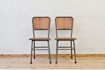 アンティーク家具　古い鉄脚のシンプルな椅子(イス)10