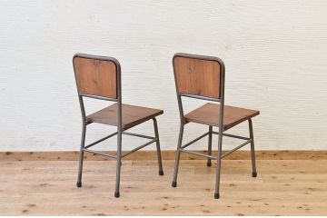 アンティーク家具　古い鉄脚のシンプルな椅子(イス)10