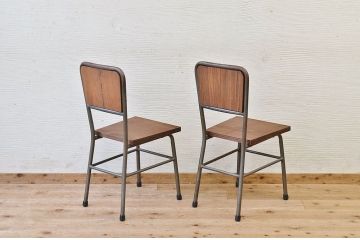 アンティーク家具　古い鉄脚のシンプルな椅子(イス)11