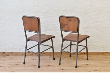 アンティーク家具　古い鉄脚のシンプルな椅子(イス)12