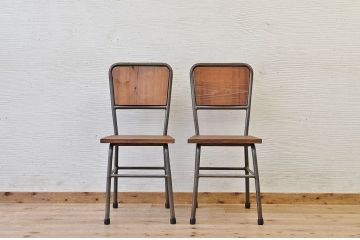 アンティーク家具　古い鉄脚のシンプルな椅子(イス)13