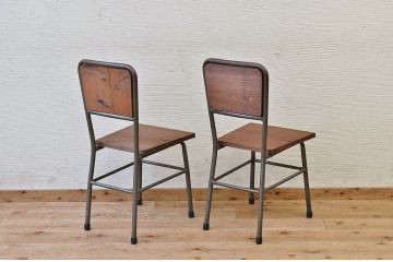 アンティーク家具　古い鉄脚のシンプルな椅子(イス)13