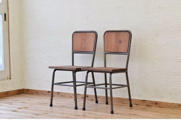 アンティーク家具　古い鉄脚のシンプルな椅子(イス)14