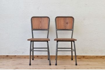 アンティーク家具　古い鉄脚のシンプルな椅子(イス)14