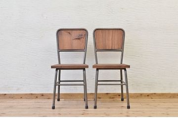 アンティーク家具　古い鉄脚のシンプルな椅子(イス)15