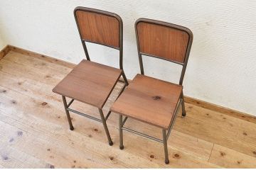 アンティーク家具　古い鉄脚のシンプルな椅子(イス)16