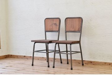 アンティーク家具　古い鉄脚のシンプルな椅子(イス)18