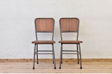 アンティーク家具　古い鉄脚のシンプルな椅子(イス)19