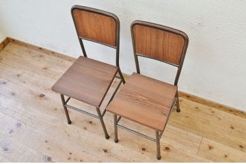 アンティーク家具　古い鉄脚のシンプルな椅子(イス)19