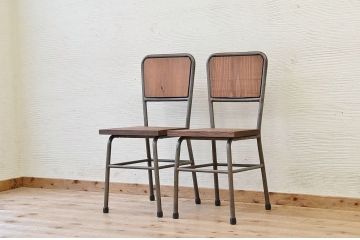 アンティーク家具　古い鉄脚のシンプルな椅子(イス)20