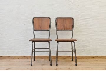 アンティーク家具　古い鉄脚のシンプルな椅子(イス)20