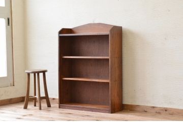 アンティーク家具　シンプルなアンティーク飾り棚(本棚)