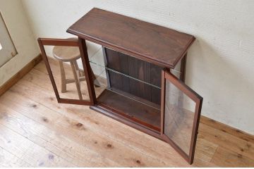 極上美品!三面ガラスアンティークガラスケース