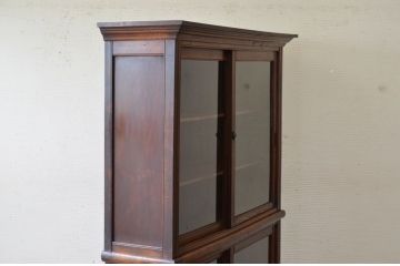 アンティーク家具　古い栓材のシンプルなアンティーク収納棚(飾り棚)