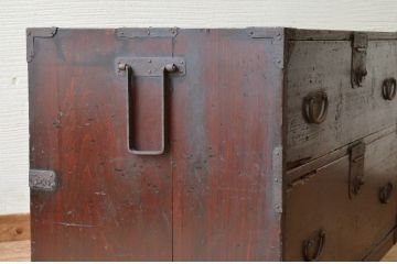 アンティーク家具　ジャンク品!使い込まれた時代箪笥ローボード(ローチェスト)