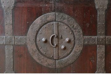 アンティーク家具　古民具　骨董　江戸時代　観音開き時代箪笥ローボード(ローチェスト)