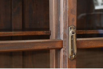 アンティーク家具　大きな二段重ねアンティーク収納棚(飾り棚、食器棚)