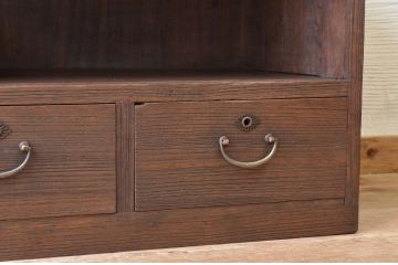 アンティーク家具　古い木のシンプルなアンティークローボード