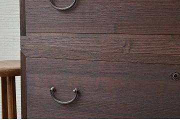 アンティーク家具　☆古い桐材の二段重ね箪笥(桐箪笥、桐たんす)