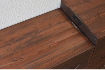アンティーク家具　☆古い桐材の二段重ね箪笥(桐箪笥、桐たんす)