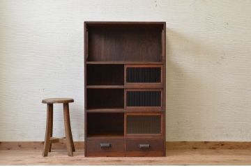 アンティーク家具　珍品!変わり型アンティーク収納棚