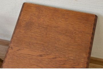 アンティーク家具　古いナラ材のネームプレート付きアンティーク小引き出し